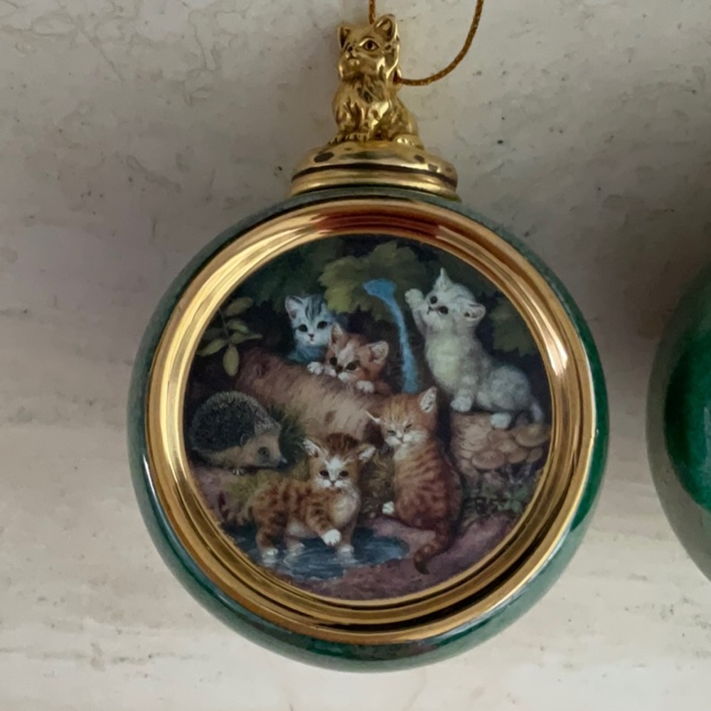 Vintage Bradford Editions Kitten Expeditions Ornaments 1998 Christmas Ornament - Picture 2 of 10